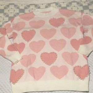 Free from label // Pearl heart shaped sweater // One Size